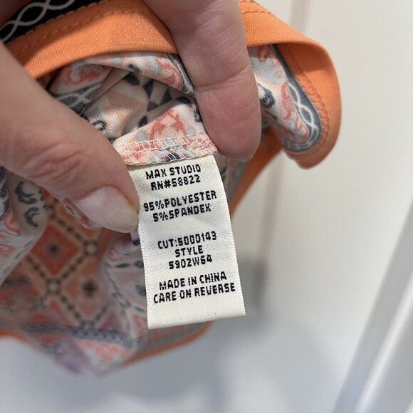 Max Studio Dress XS Orange Blue (Fits like a Small) - Picture 8 of 11